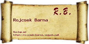 Rojcsek Barna névjegykártya