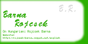 barna rojcsek business card